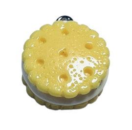 Koekje geel met haakje 16x16 mm