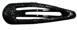 Klik klak haarspeldje glitter zwart 5cm, per stuk