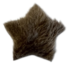 Applicatie sterretje pluche bruin 18 mm