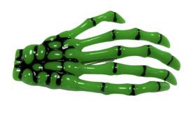 Halloween haarclip skelet hand groen
