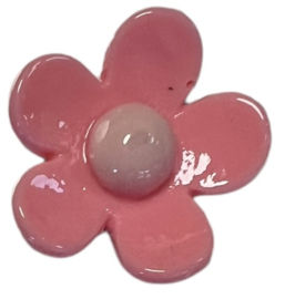 Flatback bloemetje 20 mm roze/lichtroze glans