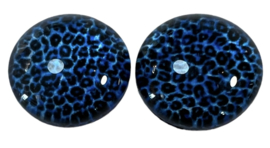 Glascabochon 20mm, panter blauw