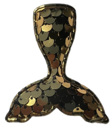Zeemeerminstaart met pailletten 50x60 mm GOUD-ZILVER