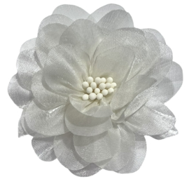 Stoffen bloem 6 cm ivoor