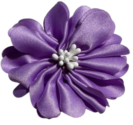 Stoffen bloem 5 cm lila