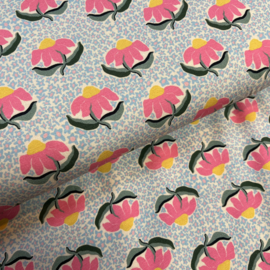 Digitale tricot: Very flowery pink (Stenzo) per 25 cm