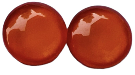 Glas flatback cabochon 12mm oranje per 2 stuks