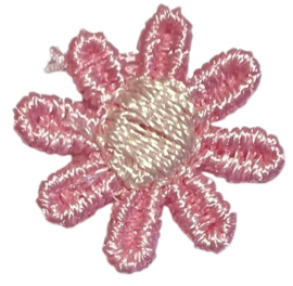 Kanten bloemetje roze/lichtroze 15mm