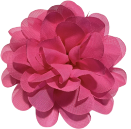 Stoffen bloem +/- 10 cm knalroze