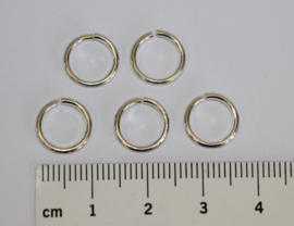 Ringetjes 10mm met opening 925 verzilverd,  per 5 stuks