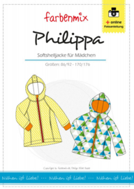 Farbenmix papier patroon Philippa, softshell jack 86/92 - 170/176