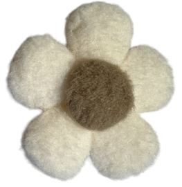 Bloem pluche creme/beige 55 mm