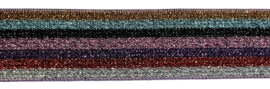 Elastiek multi colour glitter 25 mm, per 0,5 meter