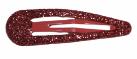 Klik klak haarspeldje glitter rood-roze 5cm, per stuk