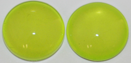 Glas flatback cabochon 12mm limegroen per 2 stuks