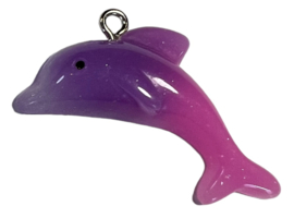 Dolfijn hangertje lila/roze, per stuk