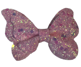 Haarclip vlinder glitter roze