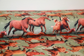 Digitale print tricot: HORSES, per 25 cm