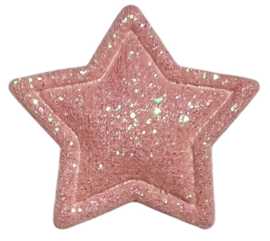 Applicatie sterretje glitter lichtroze 26 mm