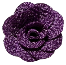 Stoffen bloem 25mm paars