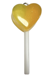 Hartjes lolly geel-oranje 50x18 mm