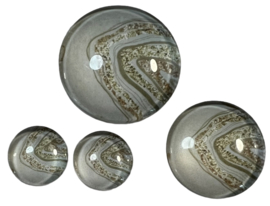12 mm glascabochon wit/goud, per 2 stuks