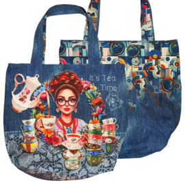 Tassenpaneel: Denim chic shopper, 112x150 cm