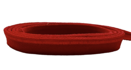 Elastisch paspelband glans/mat rood, per 0,5 meter