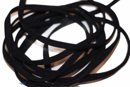 Mondkapje elastiek zacht plat zwart 5mm, per meter