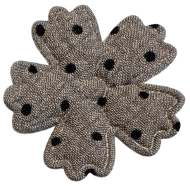Bloem taupe met stipje zwart 35mm
