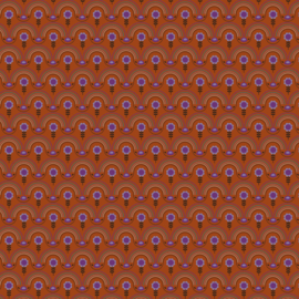 Katoen poplin: graphic flower orange (Qjutie), per 25 cm