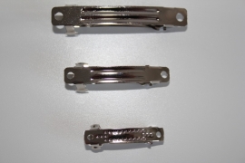 French Barrette clip 5 cm zilverkleur, per stuk