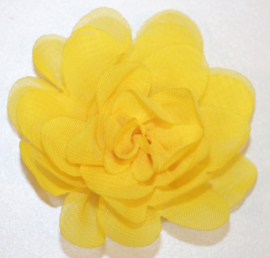 Stoffen bloem 5 cm geel