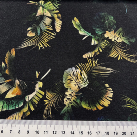 Tricot digitale print : Nocturnal garden green/gold (Stenzo) per 25 cm