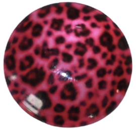 Glascabochon 20mm panter fuchsia