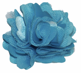 Tule bloem 5 cm aquablauw