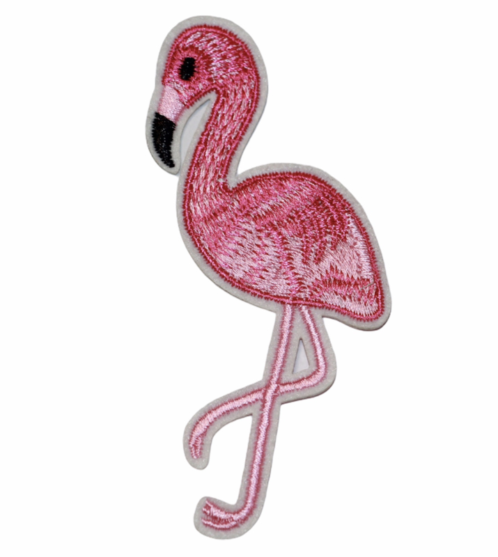 Applicatie flamingo 9,9x5,4 cm