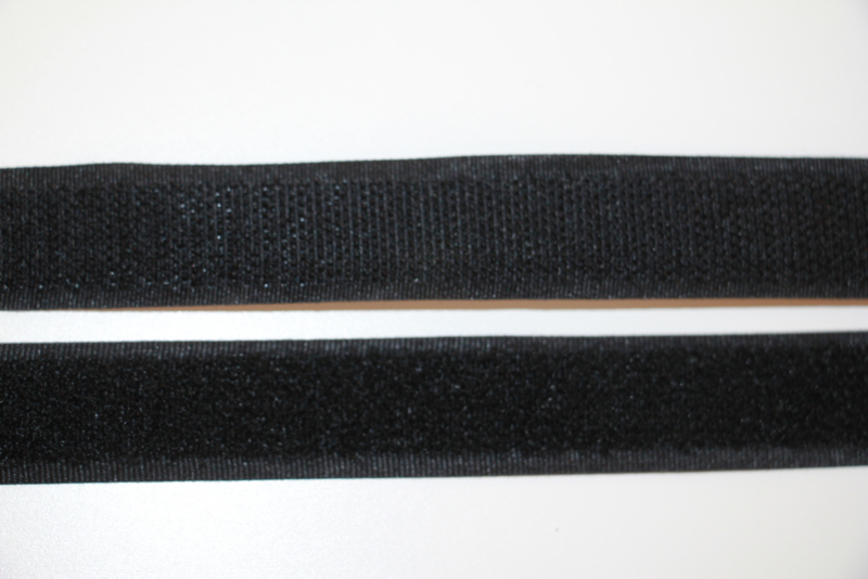 Klittenband 20 mm zwart per 0,5 meter