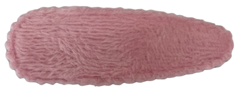 Kniphoesje pluche roze 5 cm + klik klak speldje, per stuk