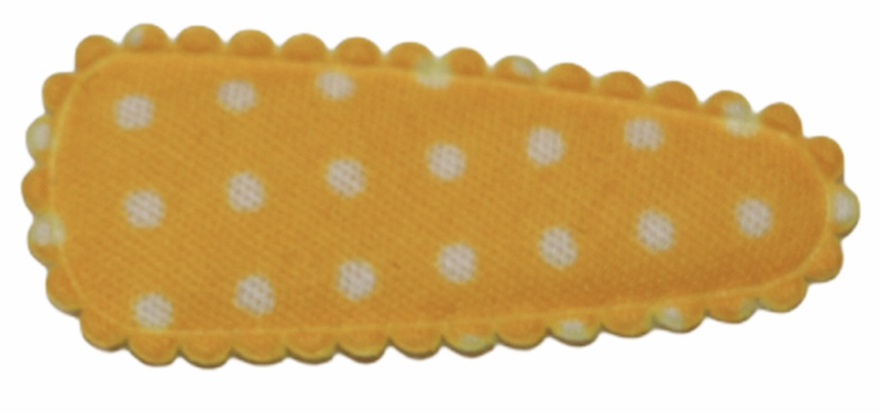 kniphoesje katoen geel met witte stip 3 cm. Per 10 stuks.