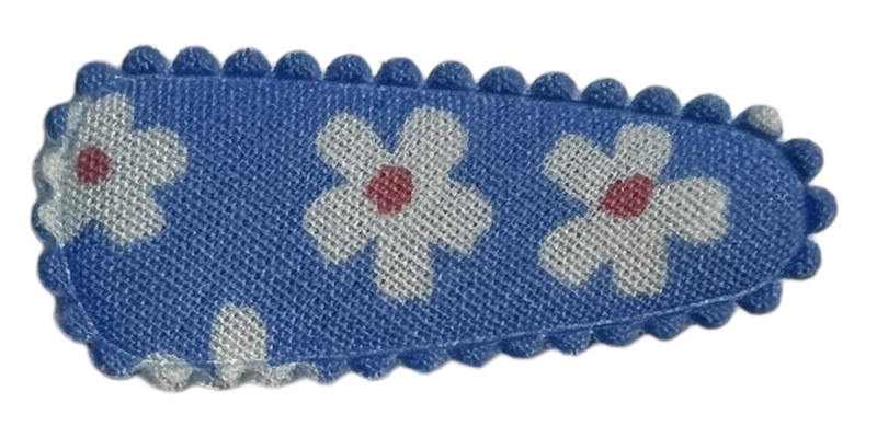 kniphoesje katoen blauw met wit/roze bloemetje 3 cm