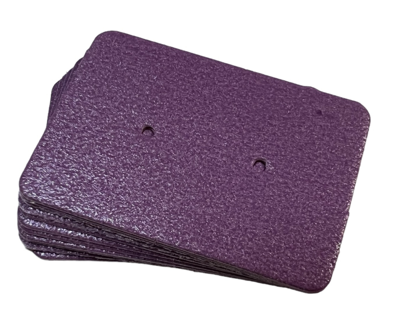 Oorbellen kaartjes lavendel 35x25 mm, per 10 stuks