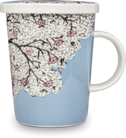 Theekop met filter - Cherry Blossom white  Ø9,5 cm | H11 cm