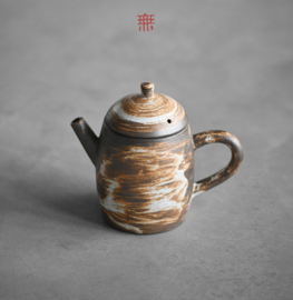 せいかつ Nippon Toki Handmade Tea Pot Tedzukuri Tipotto Ushirode no kyusu White (shiro 10.2*5.2*8.7cm 110ml)