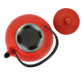 Wave Iwachu Tetsubin Teapot 600 ml Red