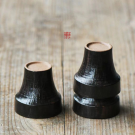 せいかつ Nippon Toki Handmade Teacup Hana Tedzukuri Ocha kappu Black (kuro 4.8*4.8cm 40ml)