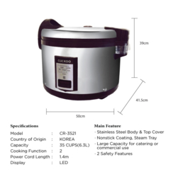 CUCKOO CR-3521 Rice Cooker 6.3L 35person