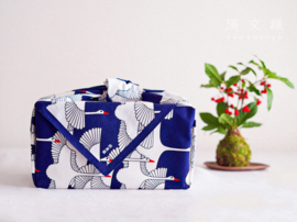 Furoshiki Large Cloth Crane Navy blue 90 x 90cm