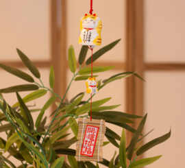 Furin Ceramic Bell Maneki Neko Chatora