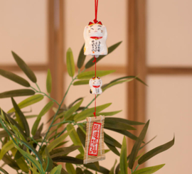 Furin Ceramic Bell Maneki Neko Calico